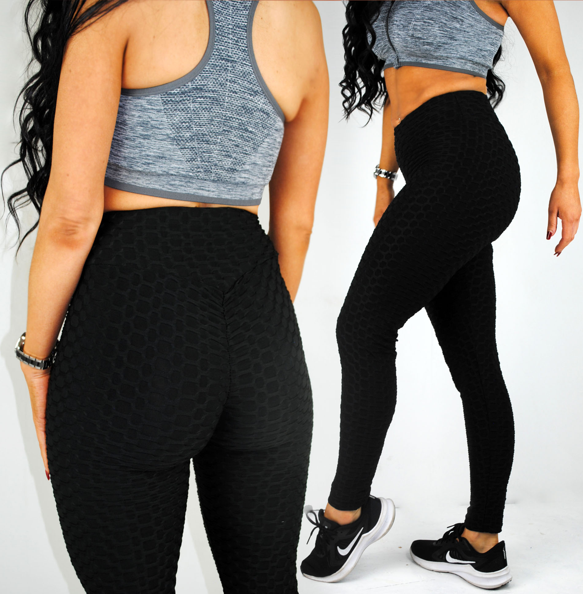 Asha' Textured bum lift leggings – One Look Clothing